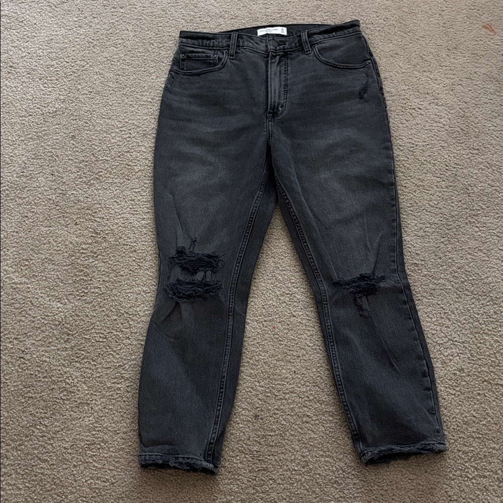 Abercrombie & Fitch: The Skinny High Rise-Charcoal High-Rise Jeans size 30